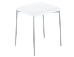 Taburete Inaya Acero Gris/Pvc Blanco