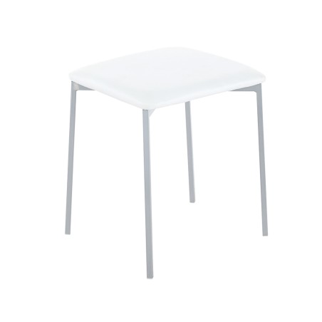 Taburete Inaya Acero Gris/Pvc Blanco