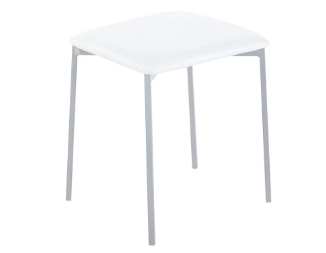 Taburete Inaya Acero Gris/Pvc Blanco