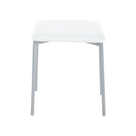 Taburete Inaya Acero Gris/Pvc Blanco