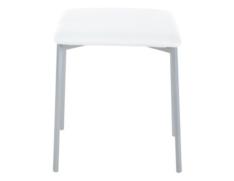 Taburete Inaya Acero Gris/Pvc Blanco