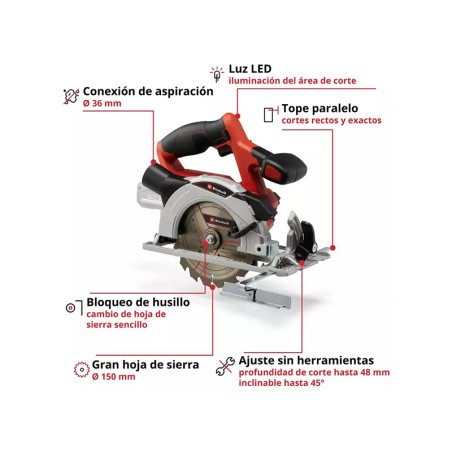 Sierra Circular Einhell Te-Cs 18/150 Li - Solo