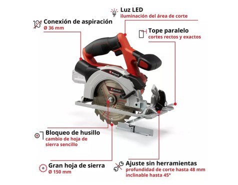 Sierra Circular Einhell Te-Cs 18/150 Li - Solo
