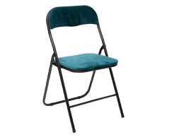 Silla Plegable Terciopelo Azul