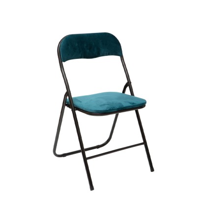 Silla Plegable Terciopelo Azul