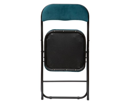 Silla Plegable Terciopelo Azul