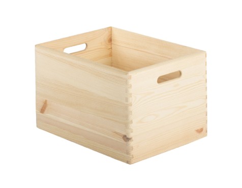 Caja De Almacenaje Madera De Pino Macizo Natural
