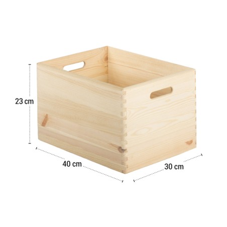 Caja De Almacenaje Madera De Pino Macizo Natural
