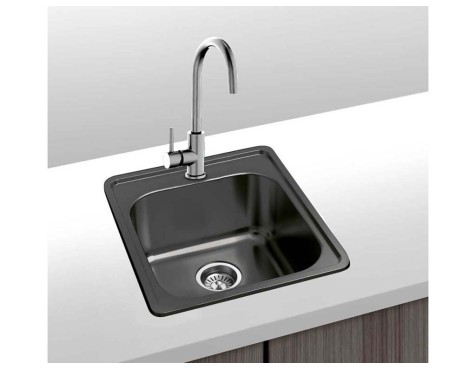 Aigüera Zurich 1 Cubeta Acer Inoxidable Negre