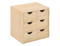 Cajonera 3X2 Minibloc Pino Macizo Natural