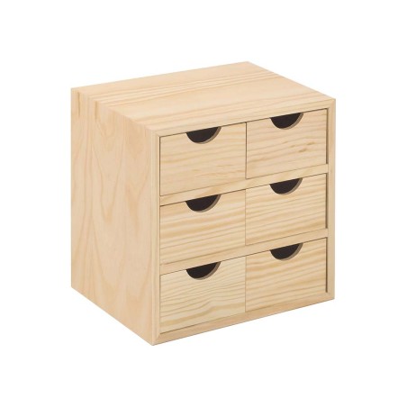 Cajonera 3X2 Minibloc Pino Macizo Natural