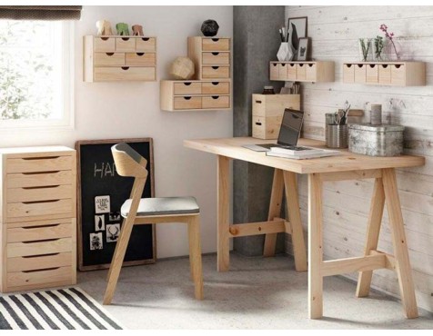 Cajonera 3X2 Minibloc Pino Macizo Natural