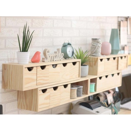 Cajonera 3X2 Minibloc Pino Macizo Natural