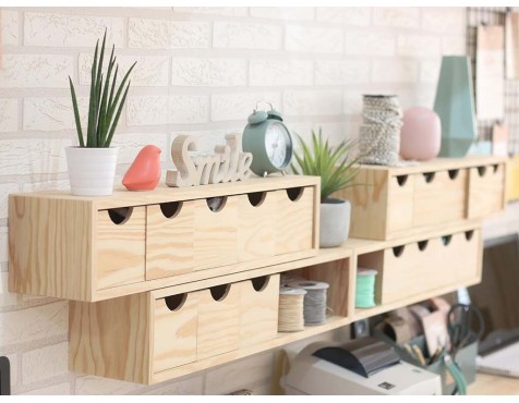 Cajonera 3X2 Minibloc Pino Macizo Natural