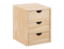 Cajonera 3X1 Minibloc Pino Macizo Natural
