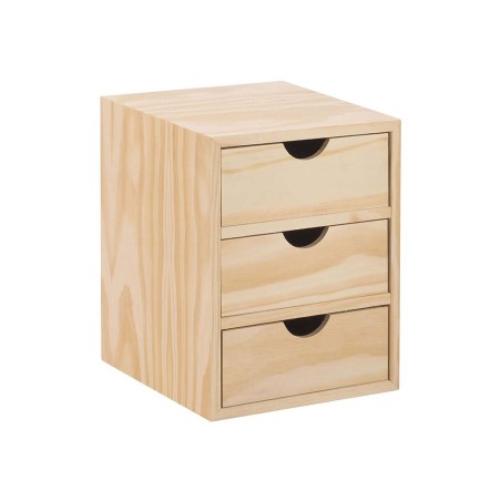 Cajonera 3X1 Minibloc Pino Macizo Natural
