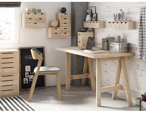 Cajonera 3X1 Minibloc Pino Macizo Natural