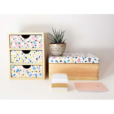Cajonera 3X1 Minibloc Pino Macizo Natural