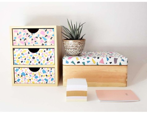 Cajonera 3X1 Minibloc Pino Macizo Natural