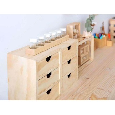 Cajonera 3X1 Minibloc Pino Macizo Natural