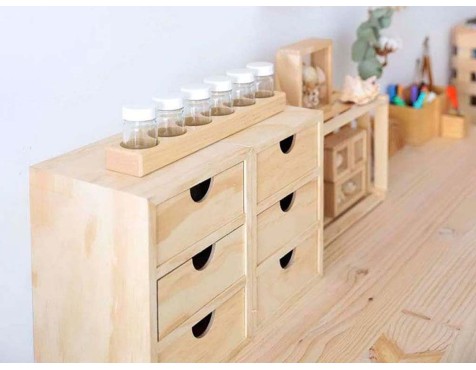 Cajonera 3X1 Minibloc Pino Macizo Natural