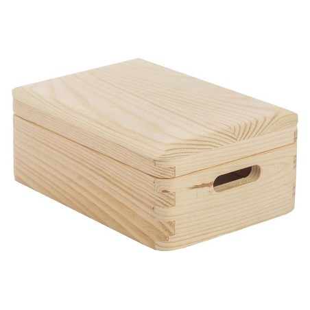 Caja Con Tapa Pino Macizo Natural
