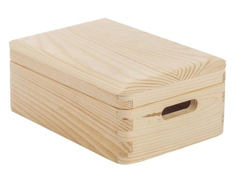Caja Con Tapa Pino Macizo Natural