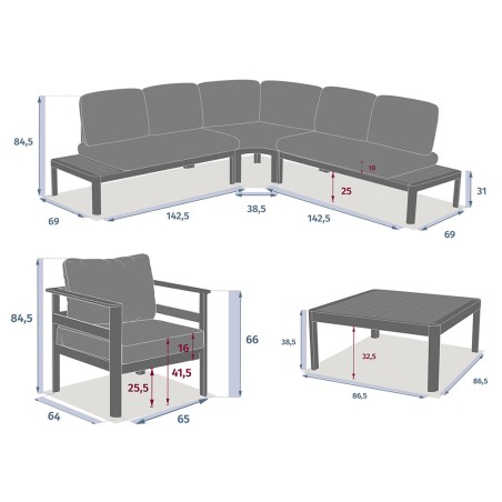 Conjunto De Jardín Rinconero Pavane 6 Plazas