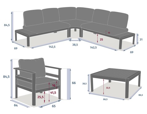Conjunto De Jardín Rinconero Pavane 6 Plazas