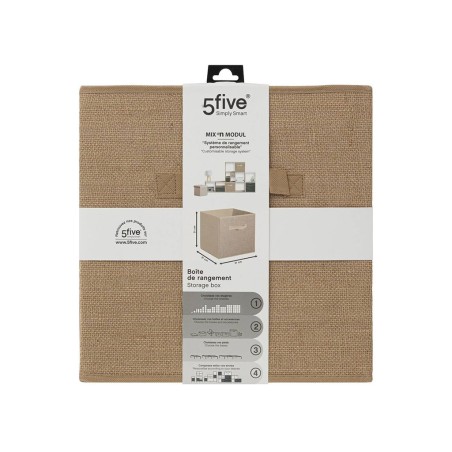 Caja De Tela Yute Beige