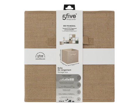 Caja De Tela Yute Beige