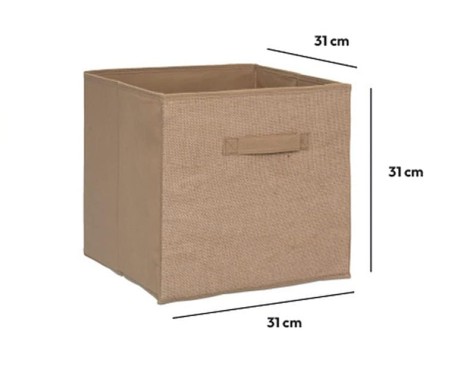 Caja De Tela Yute Beige
