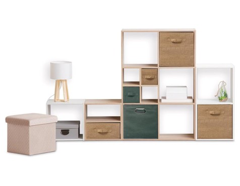 Caja De Tela Yute Beige