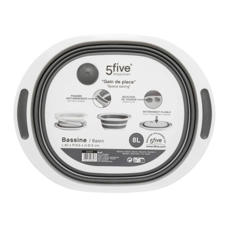 Cistella Plegable Amb Tap Blanc I Gris 8 Lt