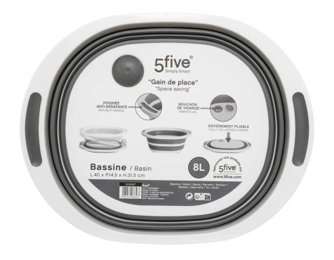 Cistella Plegable Amb Tap Blanc I Gris 8 Lt