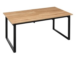 Mesa Extensible Aliaj Mdf Roble Claro Metal Negro