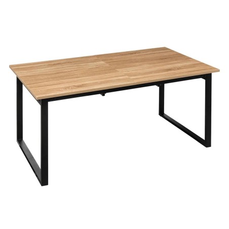 Mesa Extensible Aliaj Mdf Roble Claro Metal Negro