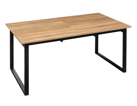 Mesa Extensible Aliaj Mdf Roble Claro Metal Negro