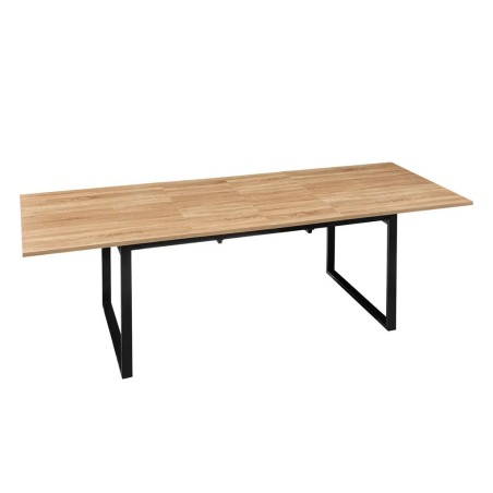 Mesa Extensible Aliaj Mdf Roble Claro Metal Negro