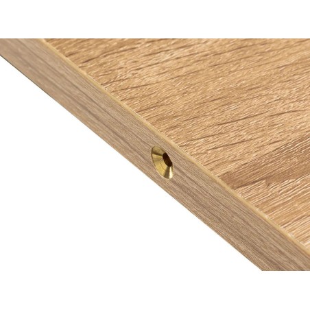 Mesa Extensible Aliaj Mdf Roble Claro Metal Negro
