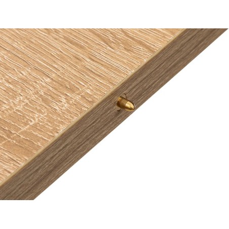 Mesa Extensible Aliaj Mdf Roble Claro Metal Negro
