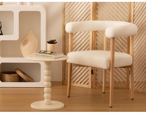 Mesa Auxiliar Chamlo Madera De Pino Blanco