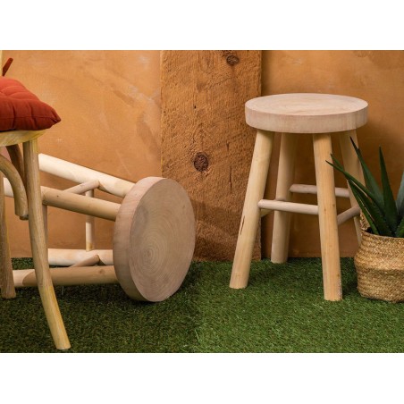 Taburete De Madera Nyar Natural