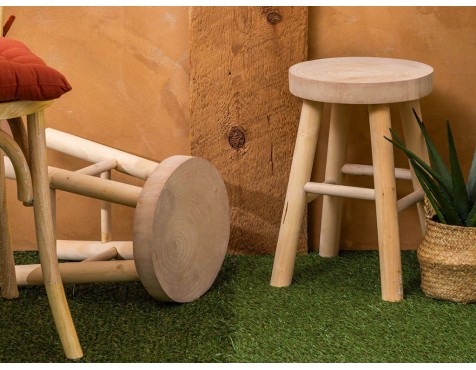 Taburete De Madera Nyar Natural