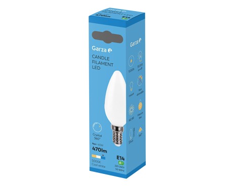 Bombilla Led Opal Filamentos Vela Garza Luz Fría