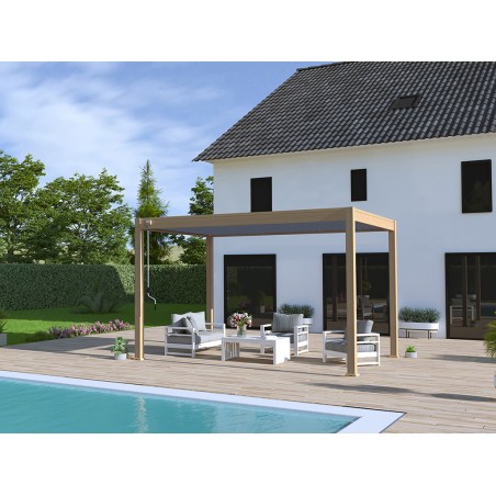 Pérgola Bioclimática 3X4 Madera/Blanca