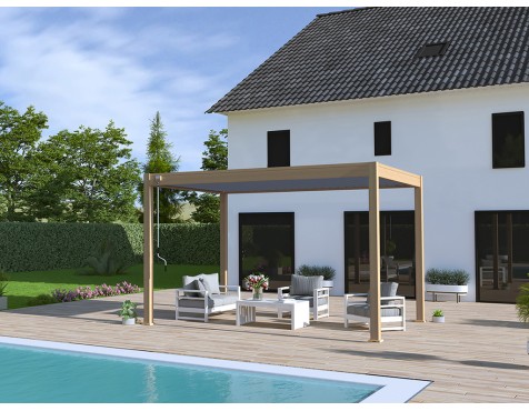 Pérgola Bioclimática 3X4 Madera/Blanca