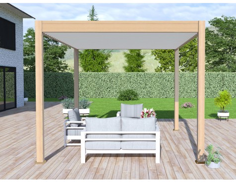 Pérgola Bioclimática 3X4 Madera/Blanca