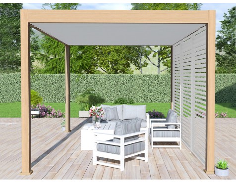 Pérgola Bioclimática 3X4 Madera/Blanca