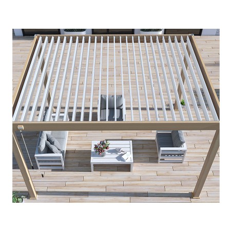 Pérgola Bioclimática 3X4 Madera/Blanca